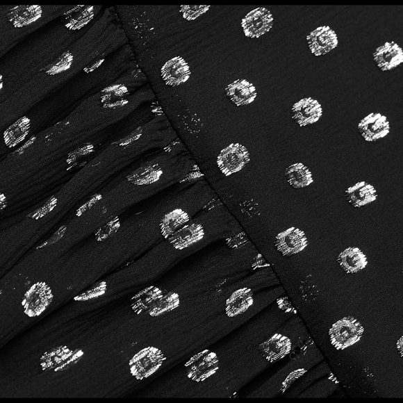 Robert Rodriguez Metallic Polka Dot Chiffon Dress - Picture 3 of 3